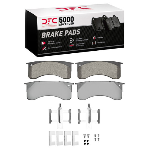 DFC 5000 Advanced Semi-Metallic Front/Rear Brake Pads and Hardware Kit, Blue Bird TC1000 1991-2024