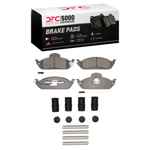DFC 5000 Advanced Low-Metallic Front Brake Pads and Hardware Kit, Mercedes-Benz ML320 1998-2005