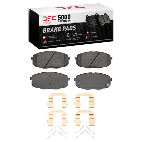 DFC 5000 Advanced Ceramic Front Brake Pads and Hardware Kit, Hyundai Elantra 2009-2013