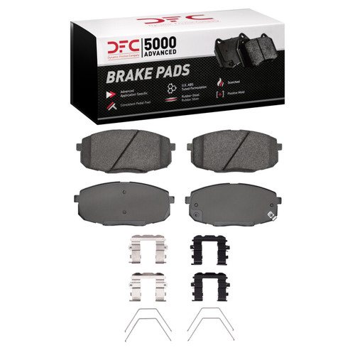 DFC 5000 Advanced Ceramic Front Brake Pads and Hardware Kit, Hyundai Elantra GT 2014-2025
