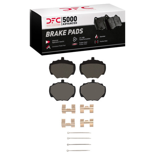 DFC 5000 Advanced Low-Metallic Rear Brake Pads and Hardware Kit, Land Rover Defender 90 1974-2016