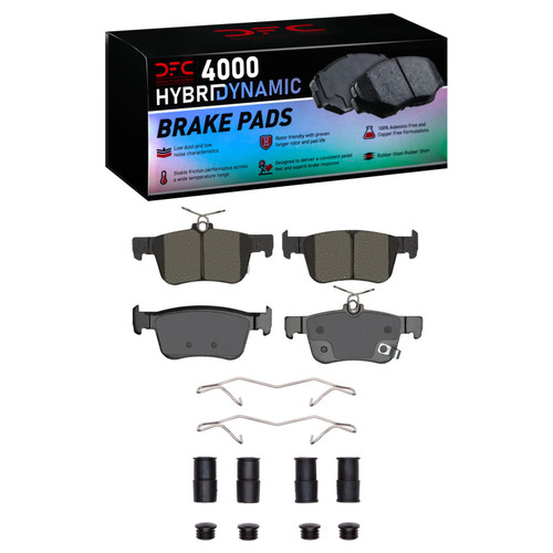 DFC 4000 HybriDynamic Rear Brake Pads and Hardware Kit, Honda Civic 2016-2026