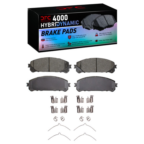 DFC 4000 HybriDynamic Front Brake Pads and Hardware Kit, Toyota Camry 2020-2024