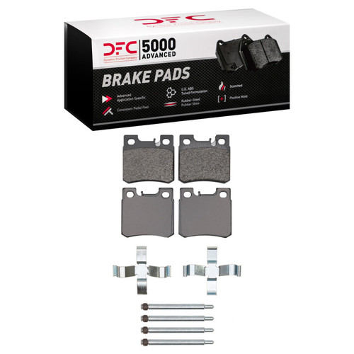 DFC 5000 Advanced Low-Metallic Rear Brake Pads and Hardware Kit, Mercedes-Benz E320 1993-1995