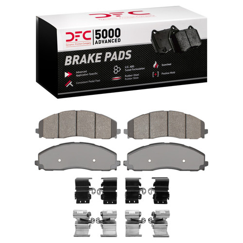 DFC 5000 Advanced Semi-Metallic Front Brake Pads and Hardware Kit, Ford F-350 Super Duty 2WD 2023-2025