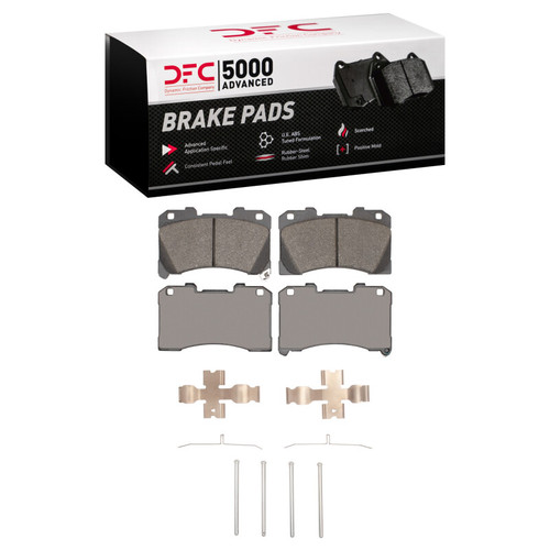 DFC 5000 Advanced Low-Metallic Front Brake Pads and Hardware Kit, Toyota GR Corolla 2022-2025