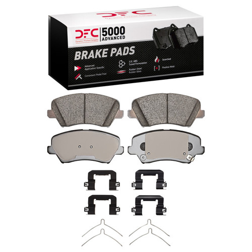 DFC 5000 Advanced Ceramic Front Brake Pads and Hardware Kit, Hyundai Veloster 2016-2021