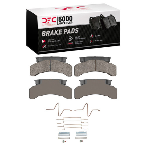 DFC 5000 Advanced Semi-Metallic Front/Rear Brake Pads and Hardware Kit, Beaver Motorcoach Monterey Semi Metallic 1983-2012
