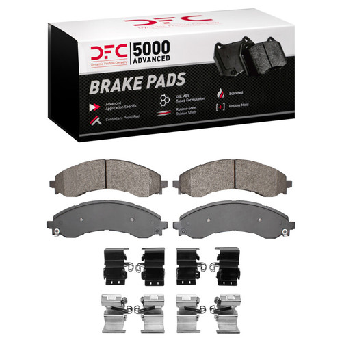 DFC 5000 Advanced Semi-Metallic Front Brake Pads and Hardware Kit, Chevrolet Express 4500 2021-2025