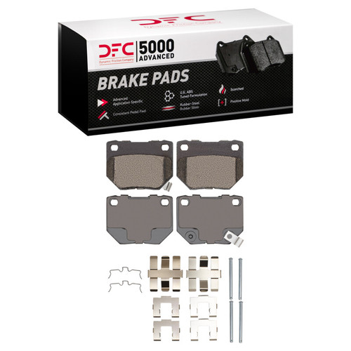DFC 5000 Advanced Semi-Metallic Rear Brake Pads and Hardware Kit, Subaru Impreza 2006-2007