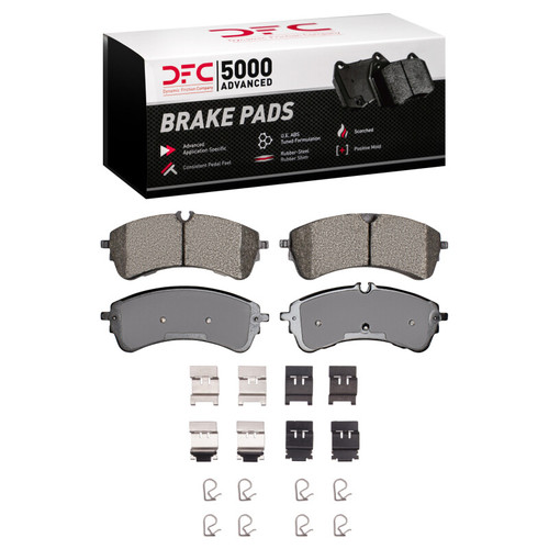 DFC 5000 Advanced Semi-Metallic Rear Brake Pads and Hardware Kit, Ford Transit-250 2020-2025