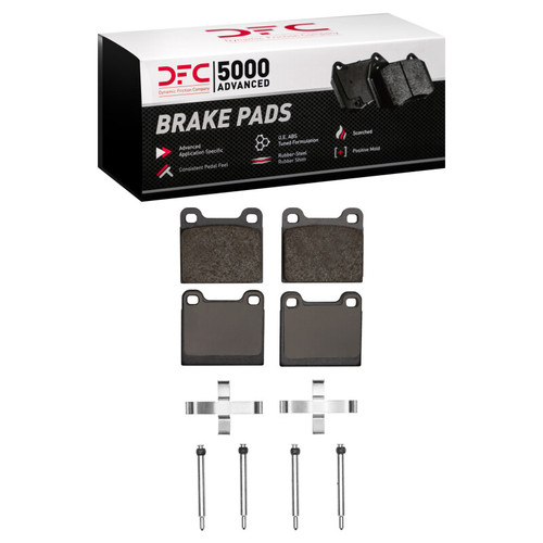 DFC 5000 Advanced Low-Metallic Rear Brake Pads and Hardware Kit, Volvo 760 Series 1975-2004