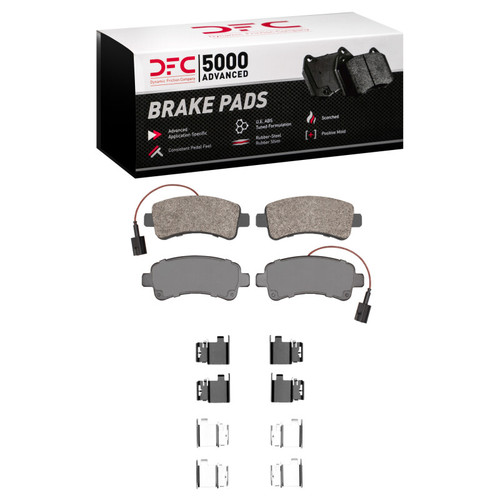 DFC 5000 Advanced Semi-Metallic Rear Brake Pads and Hardware Kit, Ram ProMaster 2500 2014-2021