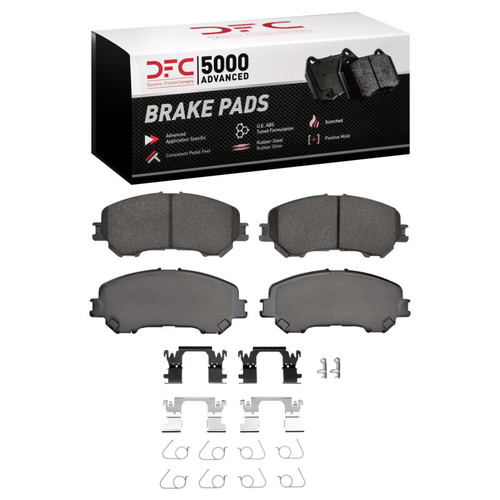 DFC 5000 Advanced Ceramic Front Brake Pads and Hardware Kit, Nissan Qashqai (Canada) 2014-2023
