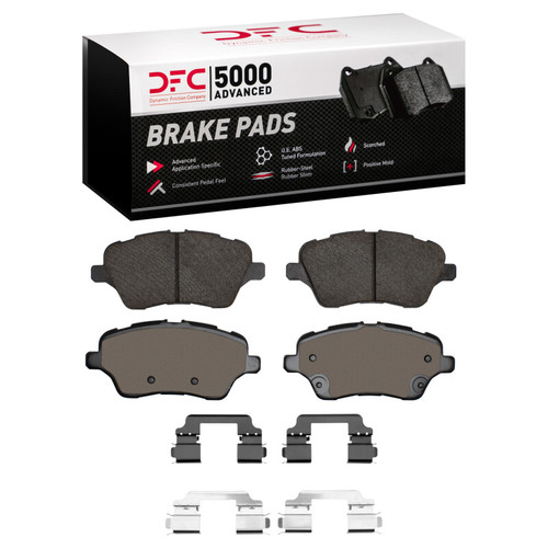 DFC 5000 Advanced Ceramic Front Brake Pads and Hardware Kit, Ford Fiesta (USA/Canada) 2014-2023
