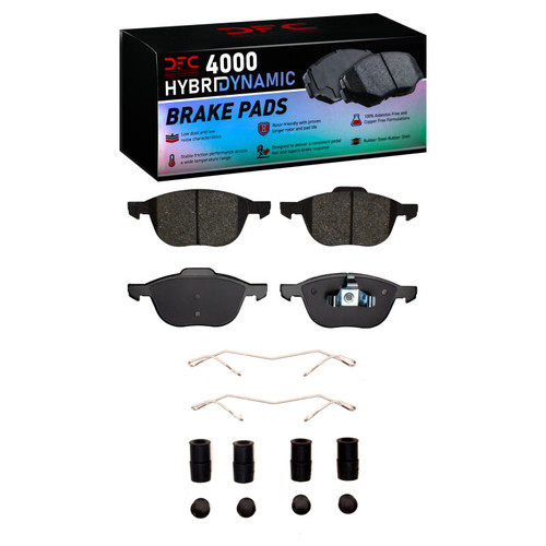 DFC 4000 HybriDynamic Front Brake Pads and Hardware Kit, Ford Escape 2004-2022