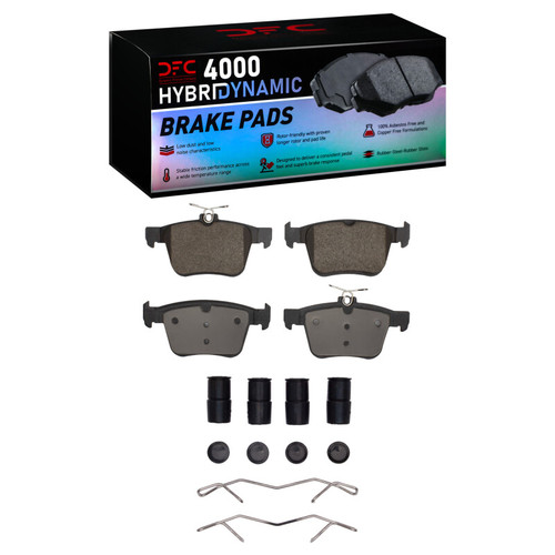 DFC 4000 HybriDynamic Rear Brake Pads and Hardware Kit, Audi A3 (Mexico) 2013-2023