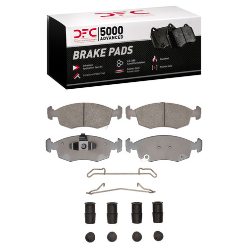 DFC 5000 Advanced Ceramic Front Brake Pads and Hardware Kit, Fiat 500 (USA/Canada) 2012-2019
