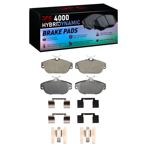 DFC 4000 HybriDynamic Front Brake Pads and Hardware Kit, Volvo S90/V90/740/745/960/780/940 1991-1998