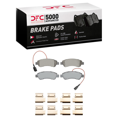 DFC 5000 Advanced Semi-Metallic Rear Brake Pads and Hardware Kit, Ram ProMaster 1500 2014-2021