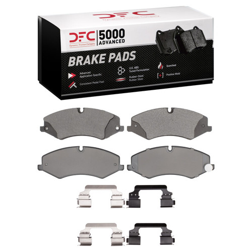 DFC 5000 Advanced Low-Metallic Front Brake Pads and Hardware Kit, Land Rover Discovery (Latin America) Low Metallic 2010-2017