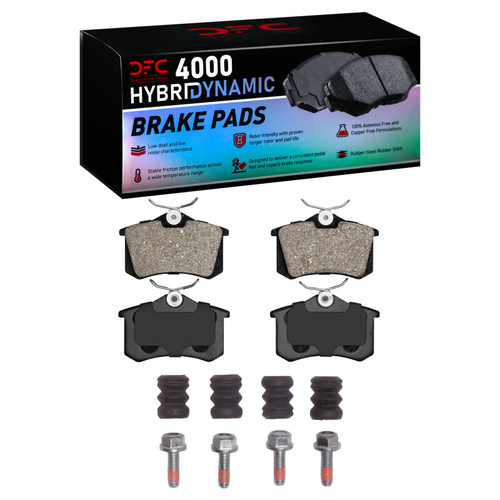 DFC 4000 HybriDynamic Rear Brake Pads and Hardware Kit, Audi A3 1985-2019