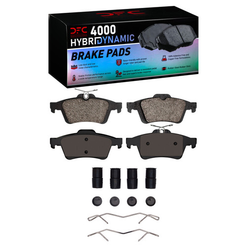 DFC 4000 HybriDynamic Rear Brake Pads and Hardware Kit, Cadillac BLS (Mexico) 2003-2023