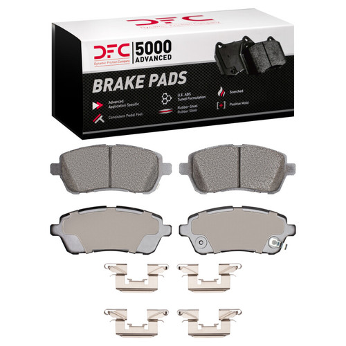DFC 5000 Advanced Ceramic Front Brake Pads and Hardware Kit, Ford Fiesta (USA/Canada) 2011-2019