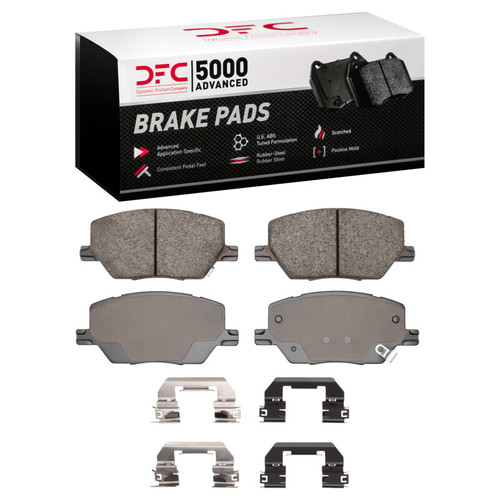 DFC 5000 Advanced Ceramic Front Brake Pads and Hardware Kit, Fiat 500X 2015-2021
