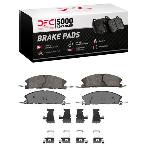 DFC 13-19 Ford Taurus SHO Front 5000 Advanced Semi Metallic Brake Pads and Hardware Kit