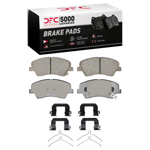 DFC 5000 Advanced Ceramic Front Brake Pads and Hardware Kit, Hyundai Accent 2018-2023