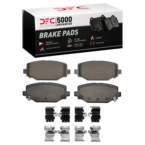 DFC 5000 Advanced Ceramic Rear Brake Pads and Hardware Kit, Chrysler Town & Country 2012-2020