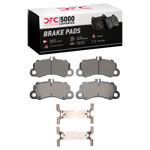 DFC 19-23 Porsche Cayenne Front 5000 Advanced Low Metallic Brake Pads and Hardware Kit