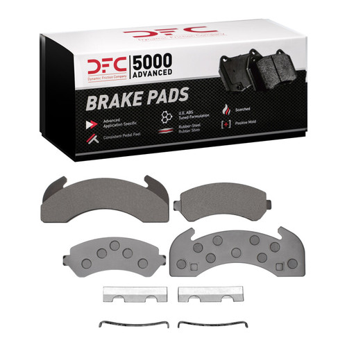 DFC 5000 Advanced Semi-Metallic Rear Brake Pads and Hardware Kit, Blue Bird TC1000 1983-2012