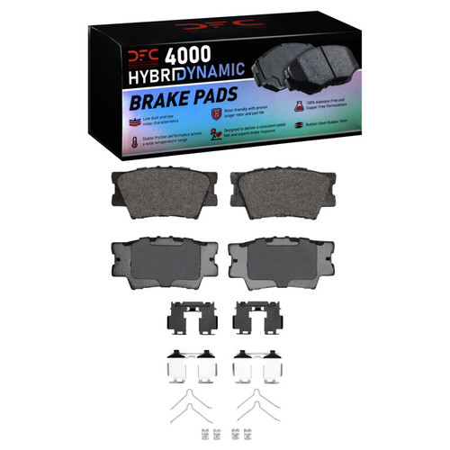 DFC 4000 HybriDynamic Rear Brake Pads and Hardware Kit, Lexus HS250H 2006-2018