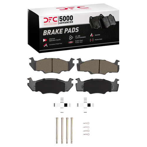 DFC 80-84 Volkswagen Rabbit (Excl Convert & Pickup) Front 5000 Adv Semi Metallic Pads & Hardware Kit