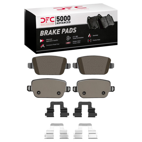 DFC 5000 Advanced Low-Metallic Rear Brake Pads and Hardware Kit, Volvo S80 2007-2010