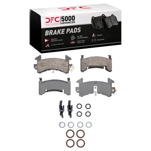 DFC 5000 Advanced Semi-Metallic Front Brake Pads and Hardware Kit, Buick Century 1978-2002