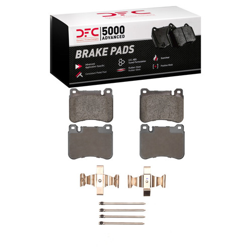 DFC 5000 Advanced Low-Metallic Front Brake Pads and Hardware Kit, Mercedes-Benz C320 2005-2011