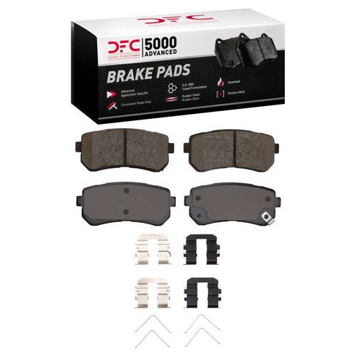 DFC 5000 Advanced Ceramic Rear Brake Pads and Hardware Kit, Hyundai Sonata 2016-2020
