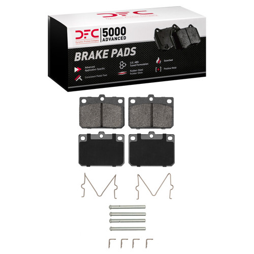 DFC 5000 Advanced Semi-Metallic Front Brake Pads and Hardware Kit, Mazda RX-3 1972-1978