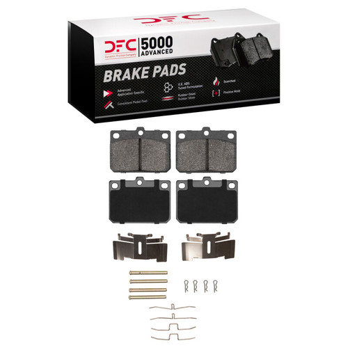 DFC 5000 Advanced Semi-Metallic Front Brake Pads and Hardware Kit, Dodge Colt 1974-1987