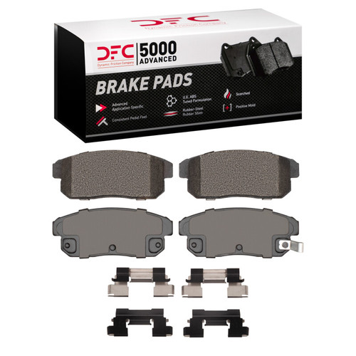 DFC 5000 Advanced Semi-Metallic Rear Brake Pads and Hardware Kit, Mazda RX-8 2004-2011