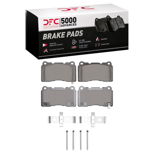 DFC 5000 Advanced Low-Metallic Front Brake Pads and Hardware Kit, Cadillac STS 2004-2021