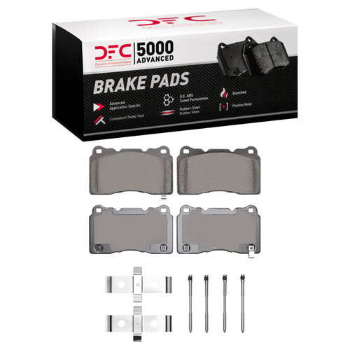 DFC 5000 Advanced Low-Metallic Front Brake Pads and Hardware Kit, Ford GT 2005-2006
