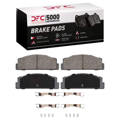 DFC 5000 Advanced Semi-Metallic Rear Brake Pads and Hardware Kit, Fiat X-1/9 1966-1983