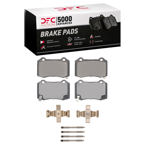 DFC 5000 Advanced Low-Metallic Rear Brake Pads and Hardware Kit, Jeep Grand Cherokee 2012-2017