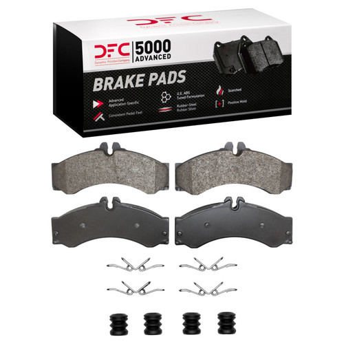 DFC 5000 Advanced Semi-Metallic Front/Rear Brake Pads and Hardware Kit, Dodge Sprinter 2500 2002-2006