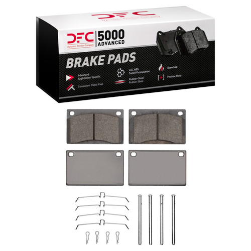 DFC 5000 Advanced Low-Metallic Front Brake Pads and Hardware Kit, Volvo 244/245/264/262/265/DL/240/GLE Low Metallic 1976-1993
