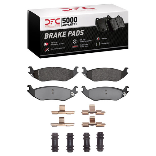DFC 5000 Advanced Semi-Metallic Rear Brake Pads and Hardware Kit, Chrysler Aspen 2002-2024